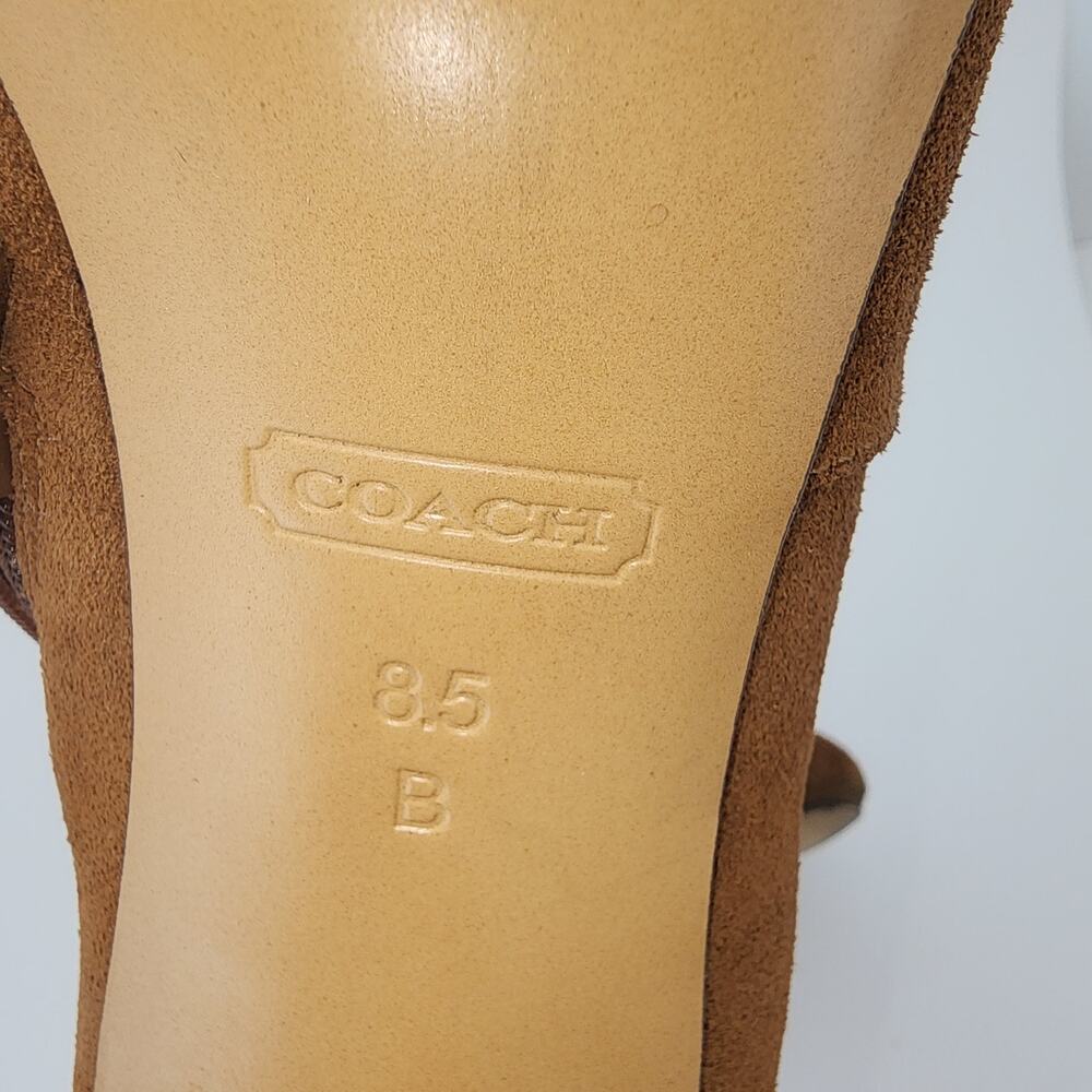 Coach Salene Side Zip Suede Ankle Bootie Brown Womens 8.5B A2917 designer - Picture 9 of 12